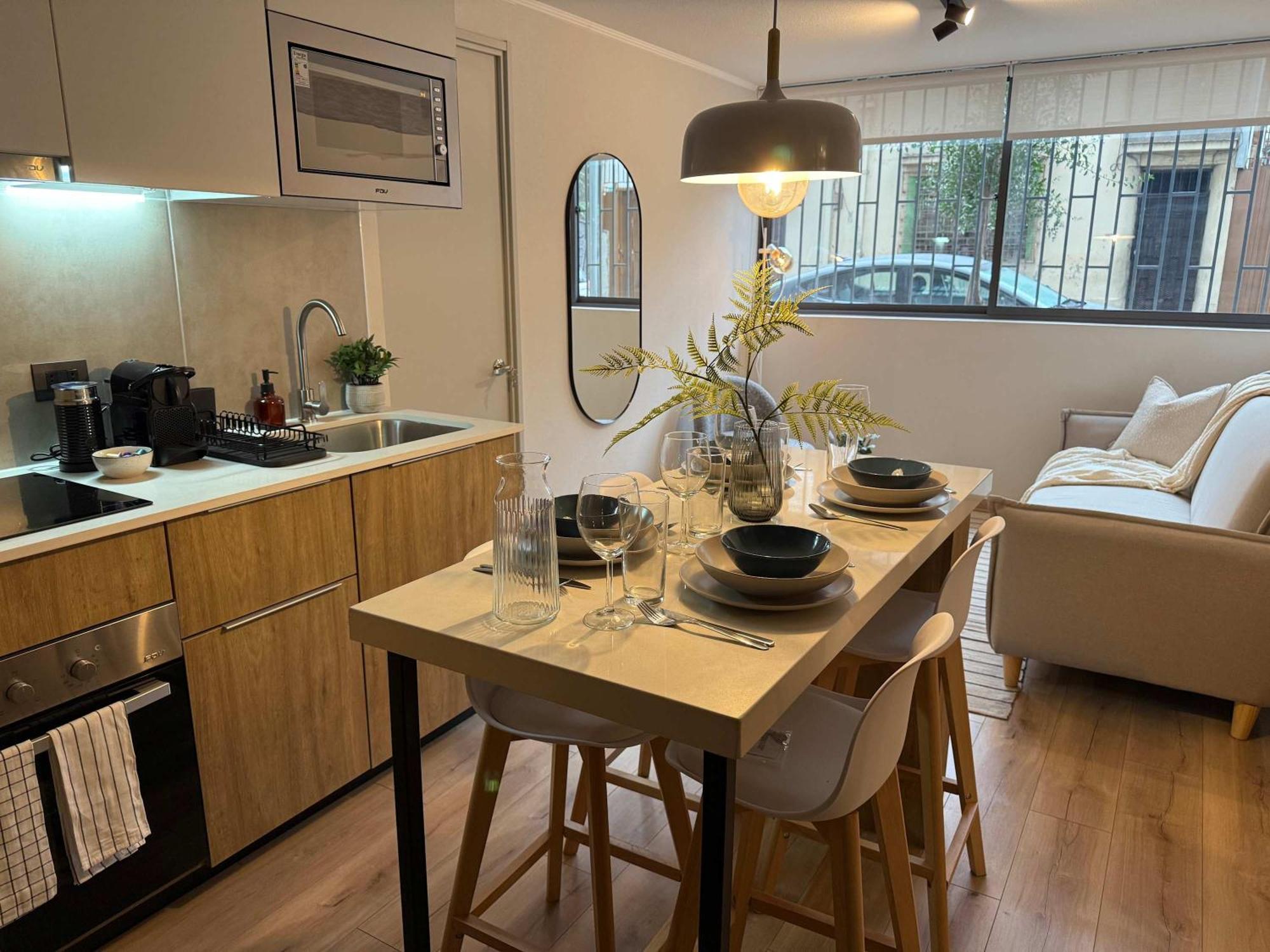 Apartamento Hom I Acogedor Depto 4pax 2d2b Callemarin Santiago de Chile