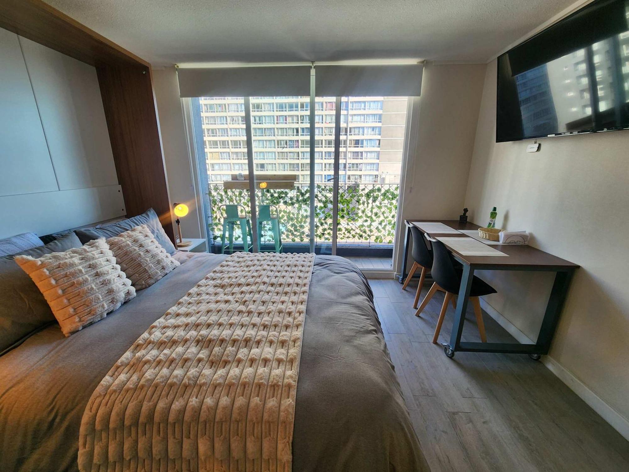 Hom I Comodo 2pax Con Terraza En Apartamento Santiago de Chile