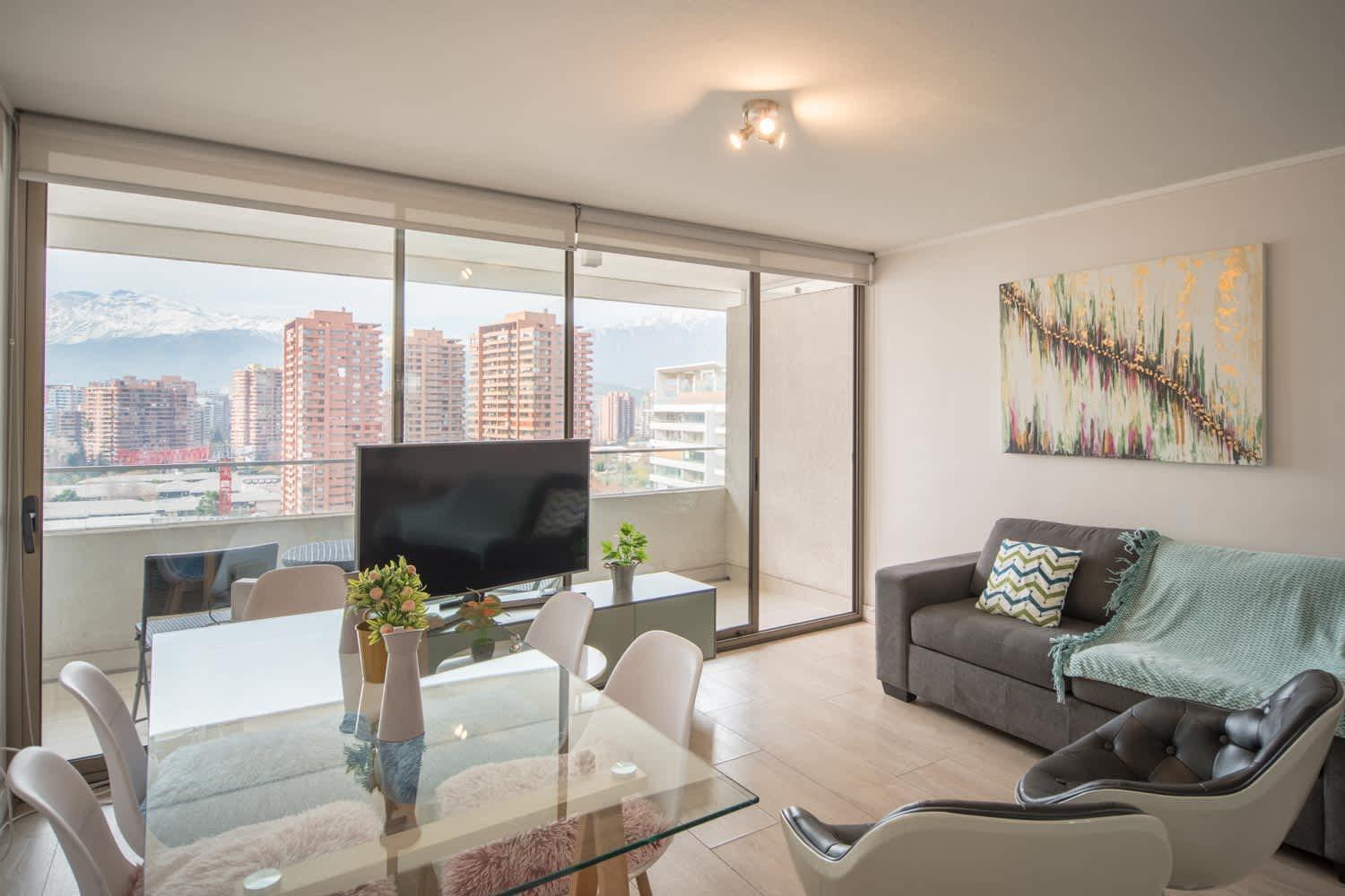 Apartamento Premium 2br 2ba Parque Arauco - Balcon Con Malla Santiago